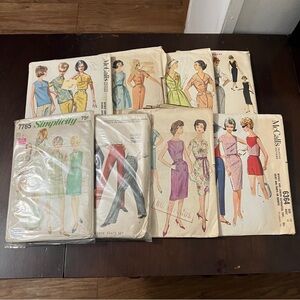 Lot of 8 Vintage 1960s Women’s Sewing Patterns Size 12, 16